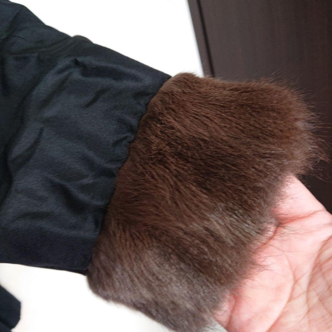 毛皮リバーシブルコートロシアンリス、シルク丈80センチ軽量ふんわりあたたか