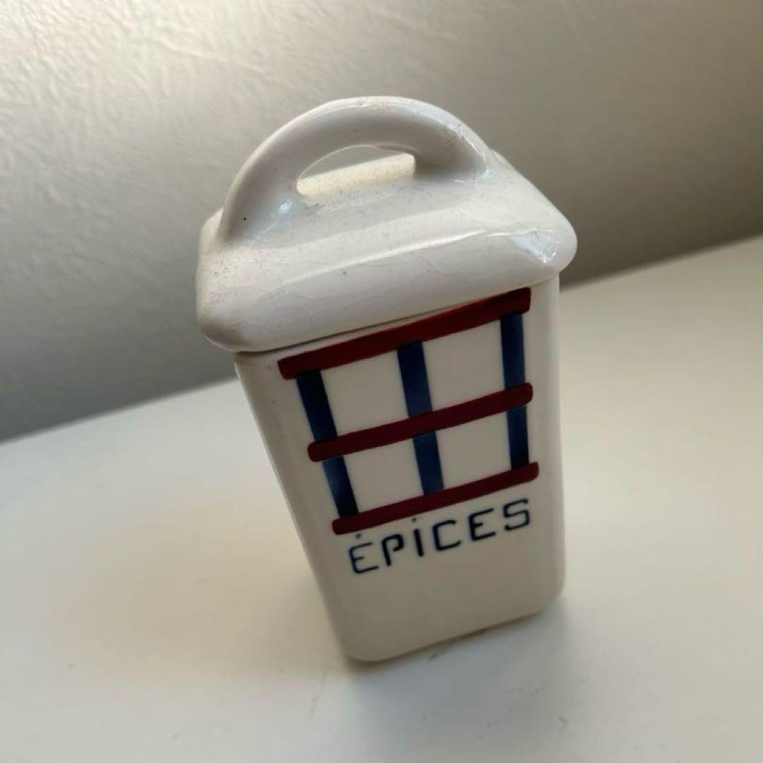 クレイユモントロー　ベアン　バスク柄　キャニスター　フランスアンティーク