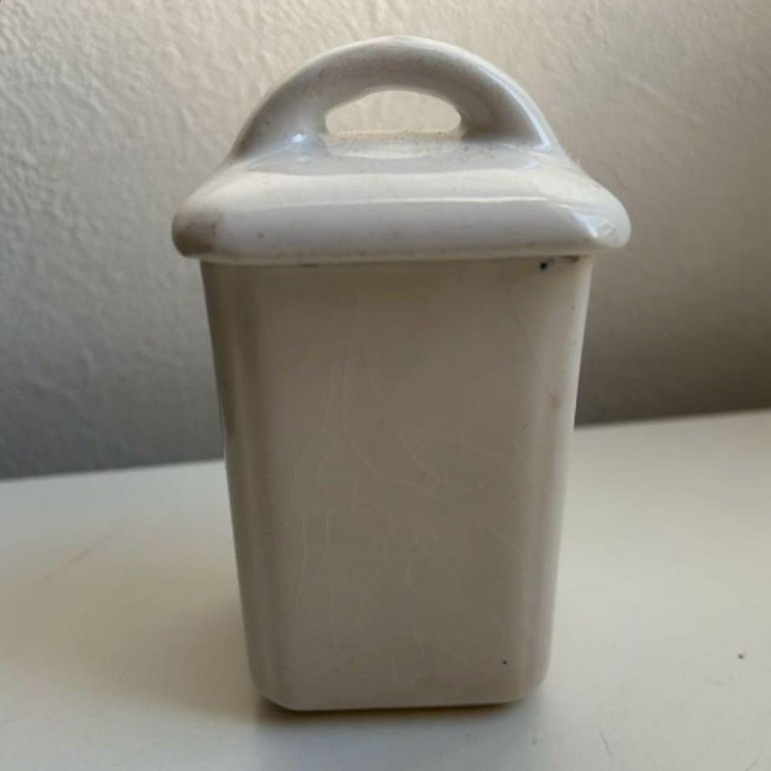 クレイユモントロー　ベアン　バスク柄　キャニスター　フランスアンティーク