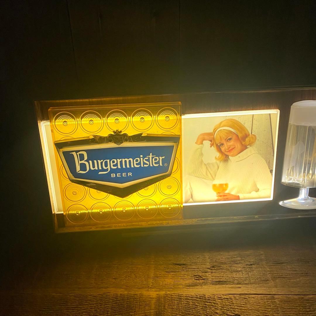 Burgermeister Beer★ナイトライトサインUSAビンテージ照明看板