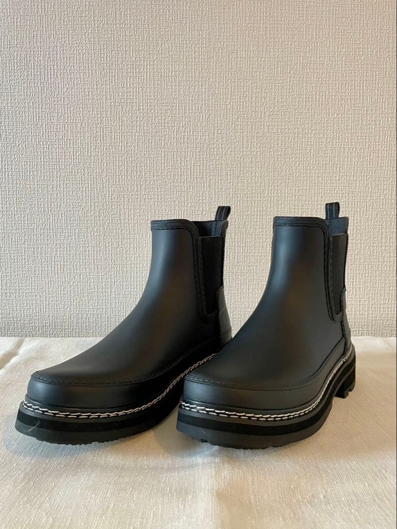 【ハンター】レインブーツ　サイドゴアブーツ　チェルシー　ブラック　黒