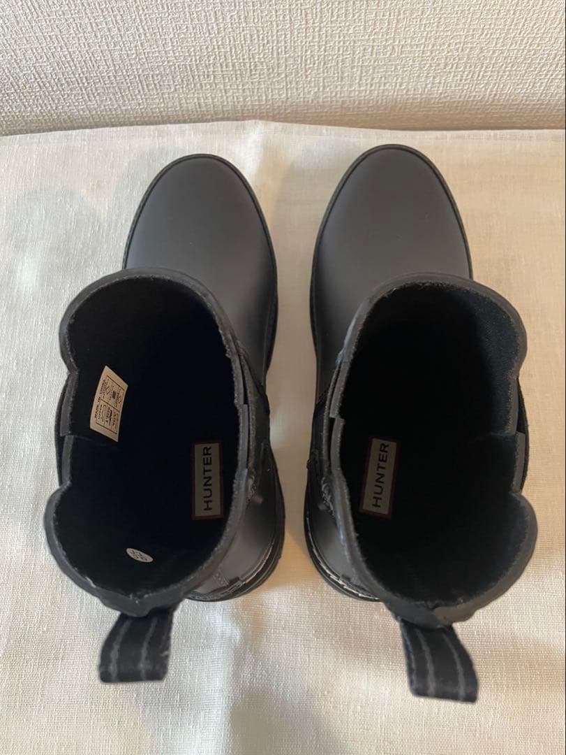 【ハンター】レインブーツ　サイドゴアブーツ　チェルシー　ブラック　黒