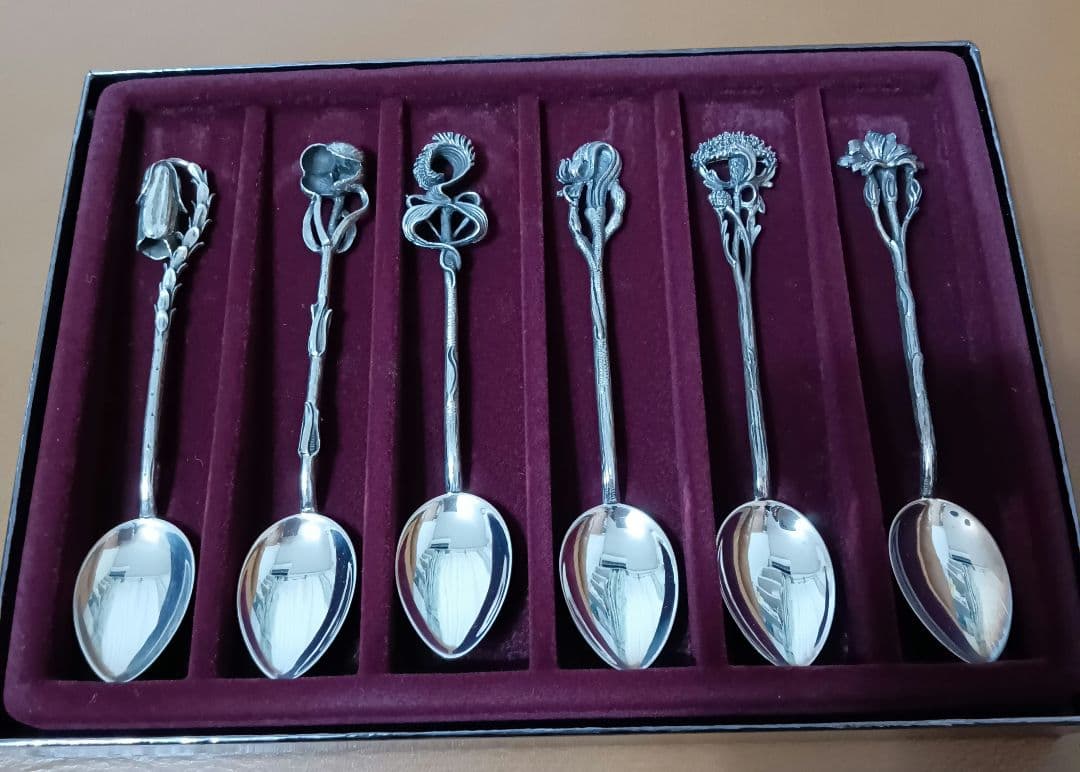 クリストフ ウィドマン 925 銀製 スプーンセット 6種のお花 立体