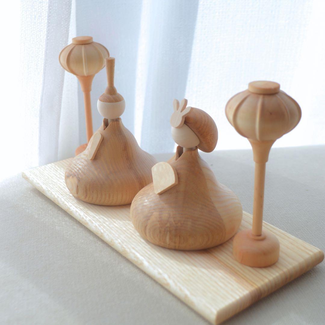 【特別価格/1点のみ】木製雛人形-Fleur-コンパクト ナチュラル お雛様