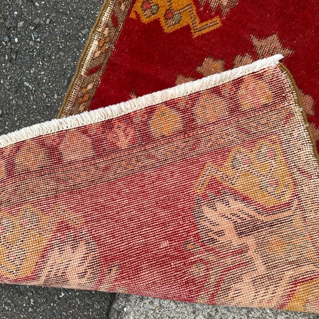 107cmx52cm年代トルコ絨毯手織り絨毯ヴィンテージラグ