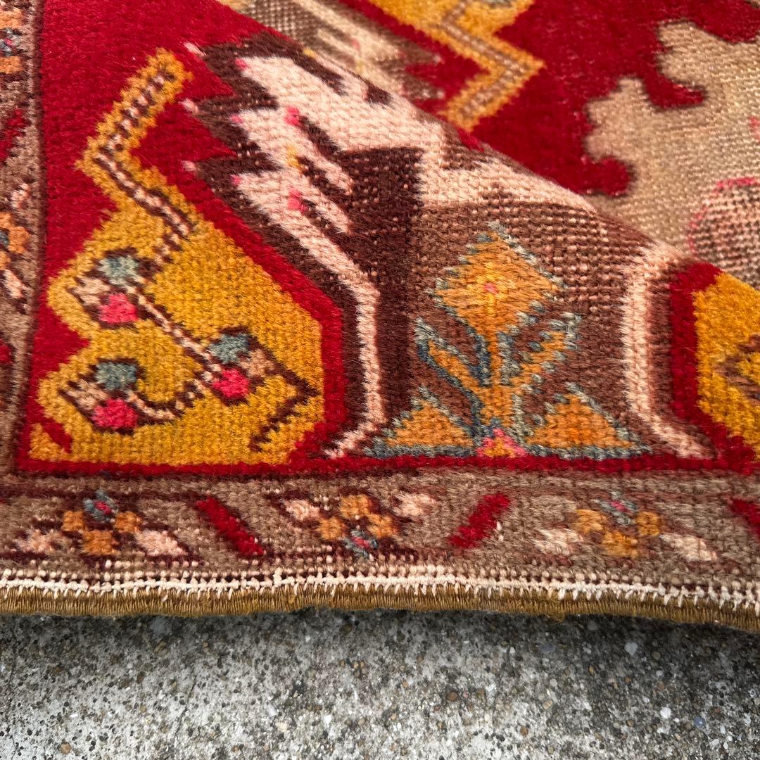 107cmx52cm年代トルコ絨毯手織り絨毯ヴィンテージラグ