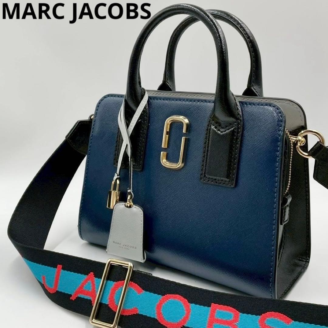 極美品　マークジェイコブス　リトルビッグショット　2wayハンドバッグ　ネイビー