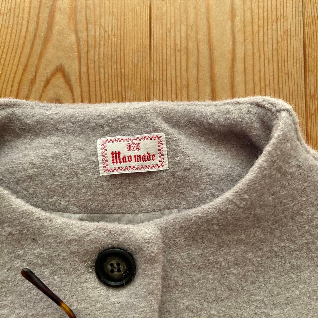 Mao made☆ライトグレー圧縮ウールロングコート