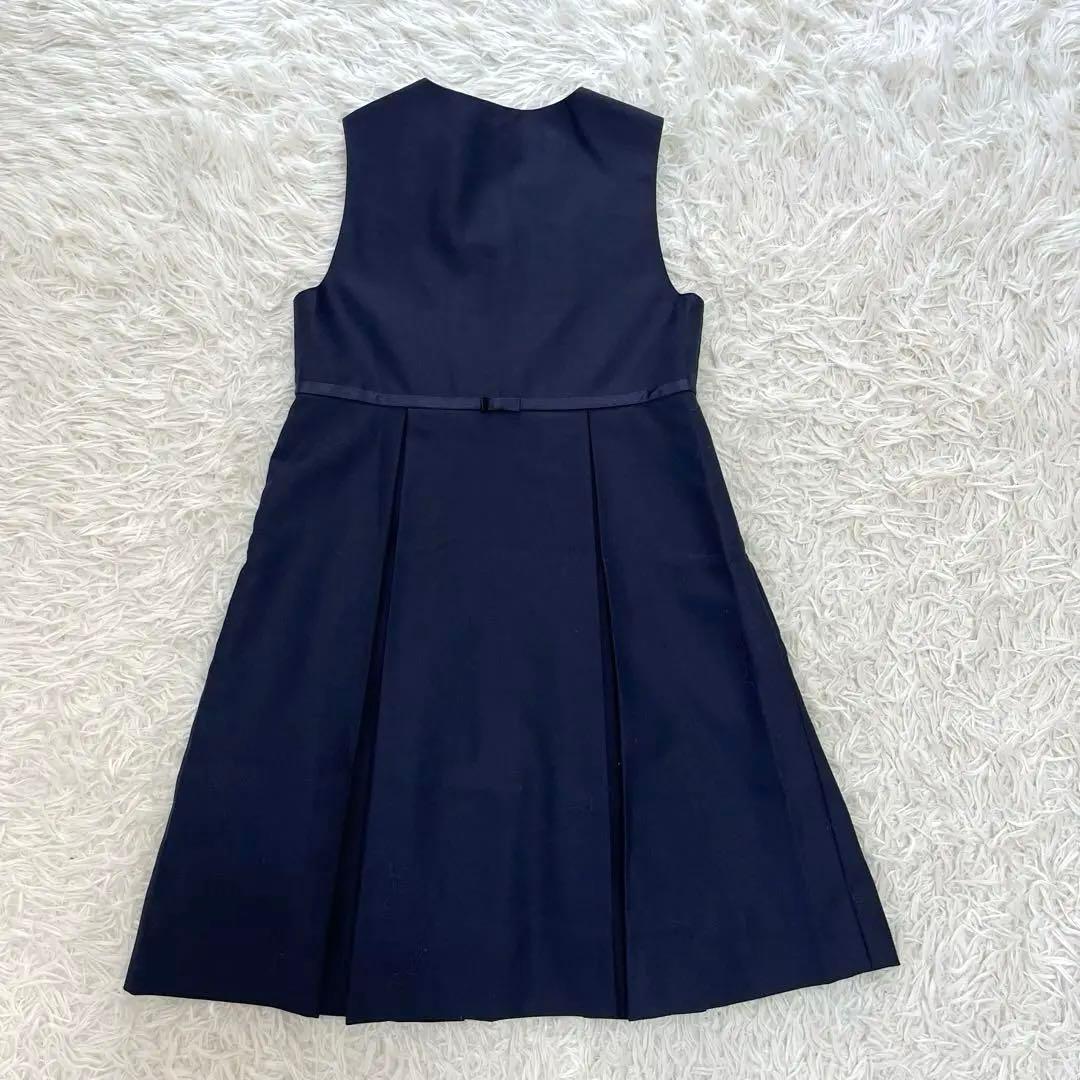 極美品✨ファミリア125フォーマルアンサンブルスーツ3点　受験　通塾ネイビー濃紺