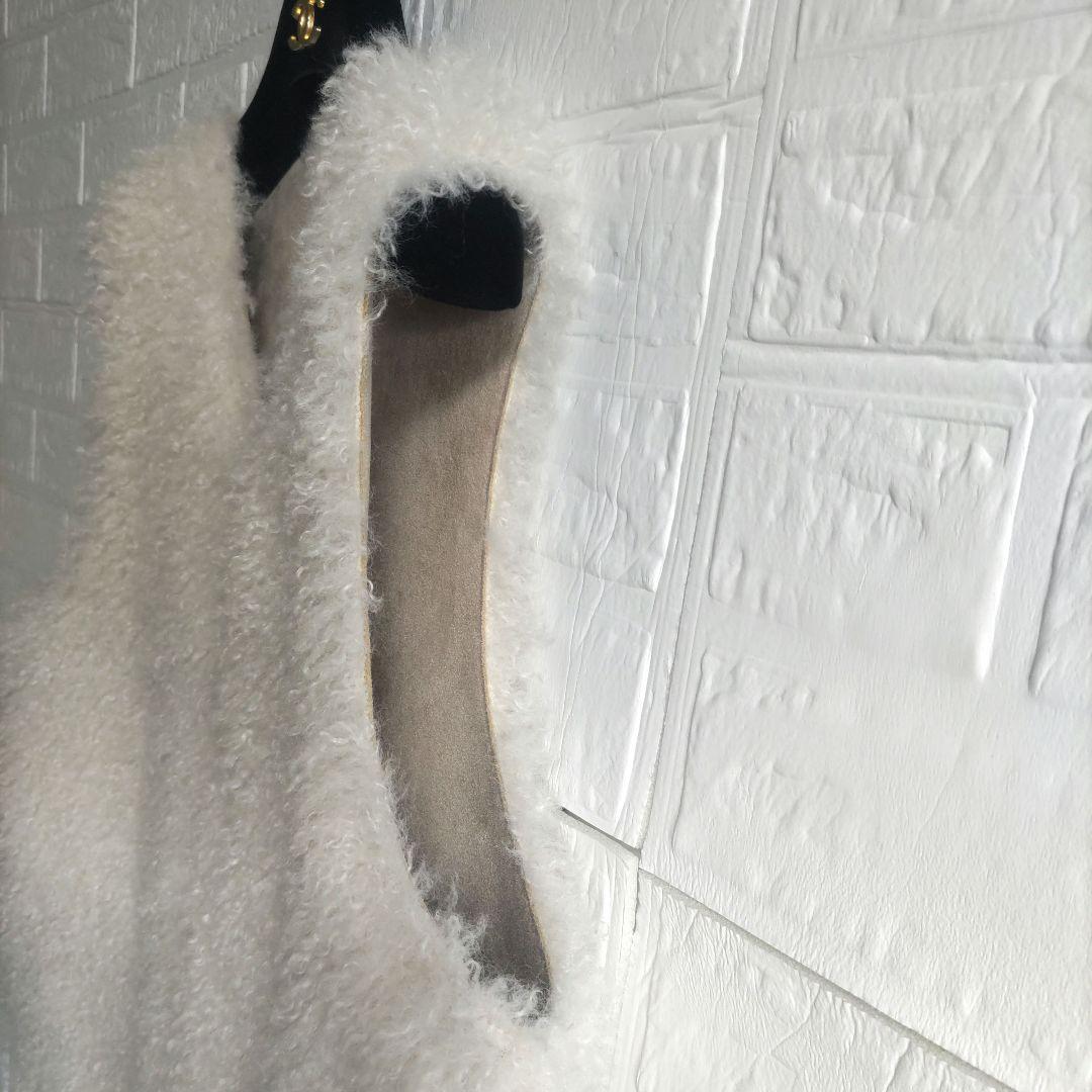 美品✨RISLEY 　リズレー　Vネックファー ジレ　ムートン　　ベスト