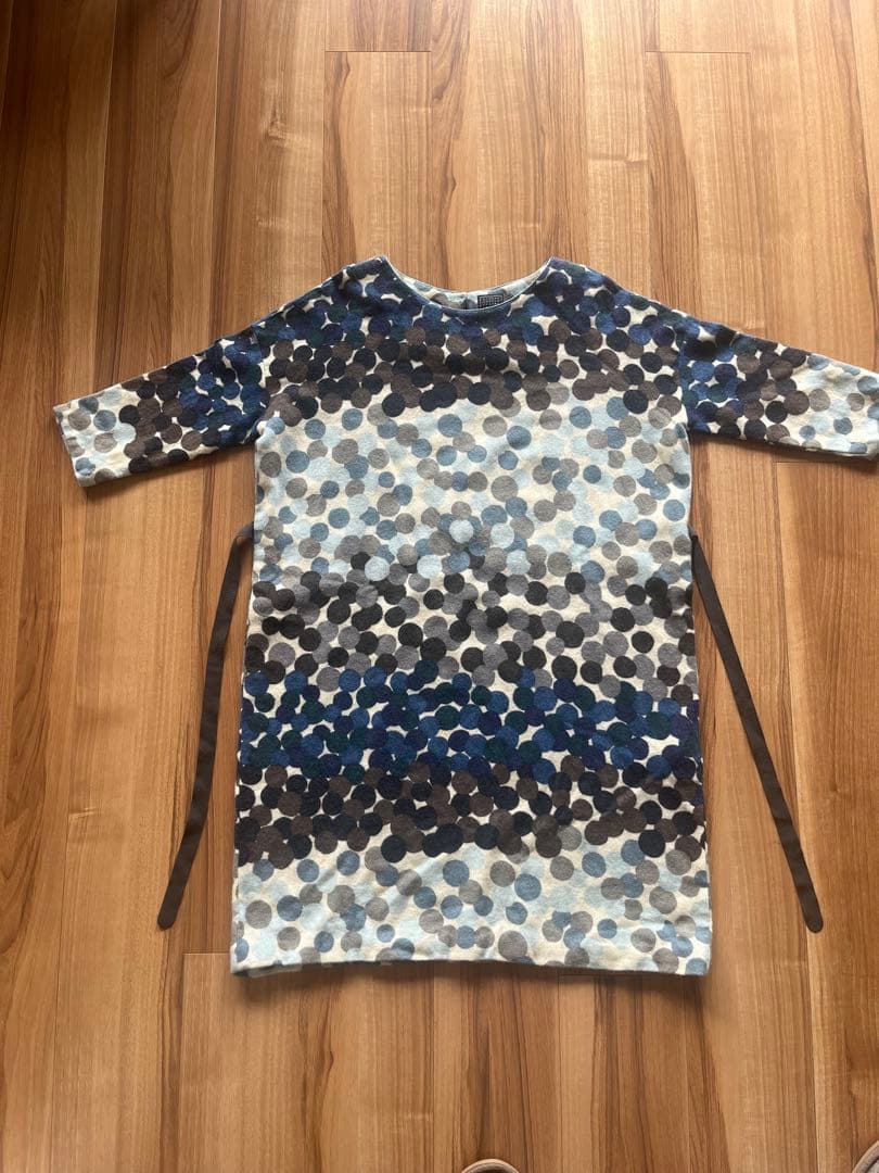 専用　ミナペルホネン カシミヤ　水玉模様 七分袖ワンピース、チュニック