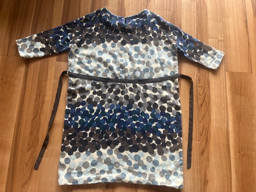 専用　ミナペルホネン カシミヤ　水玉模様 七分袖ワンピース、チュニック