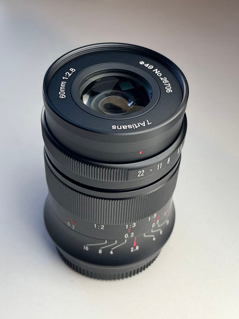 7Artisans 60mm F2.8 II マクロレンズ フジフイルム X用