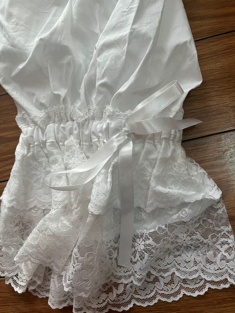 新品未使用品 タグ無し メタモルフォーゼ ラッセルレースドロワーズ ロング 白