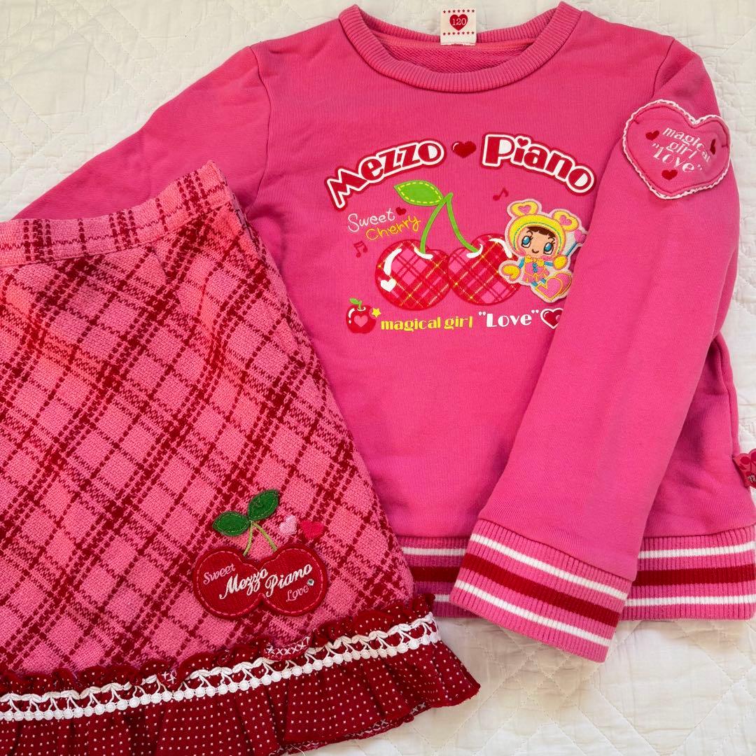 美品　レアメゾピアノ　レトロ　平成　トレーナー　ミミポポ　スカート　セットアップ