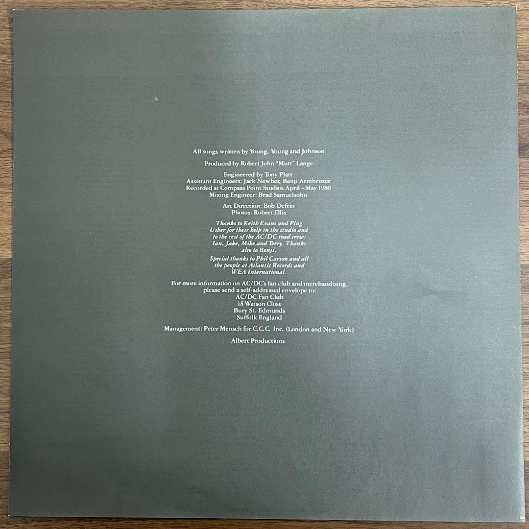 【LP/帯付】AC/DC / Back In Black