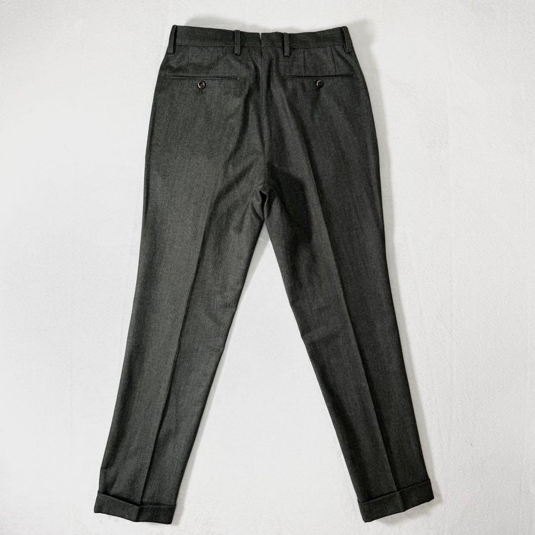 美品 PT01 BEAMS F ストレッチ ツータック スラックス ダブル 44