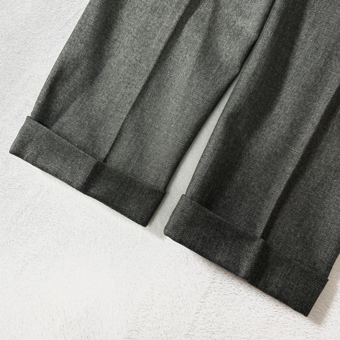 美品 PT01 BEAMS F ストレッチ ツータック スラックス ダブル 44