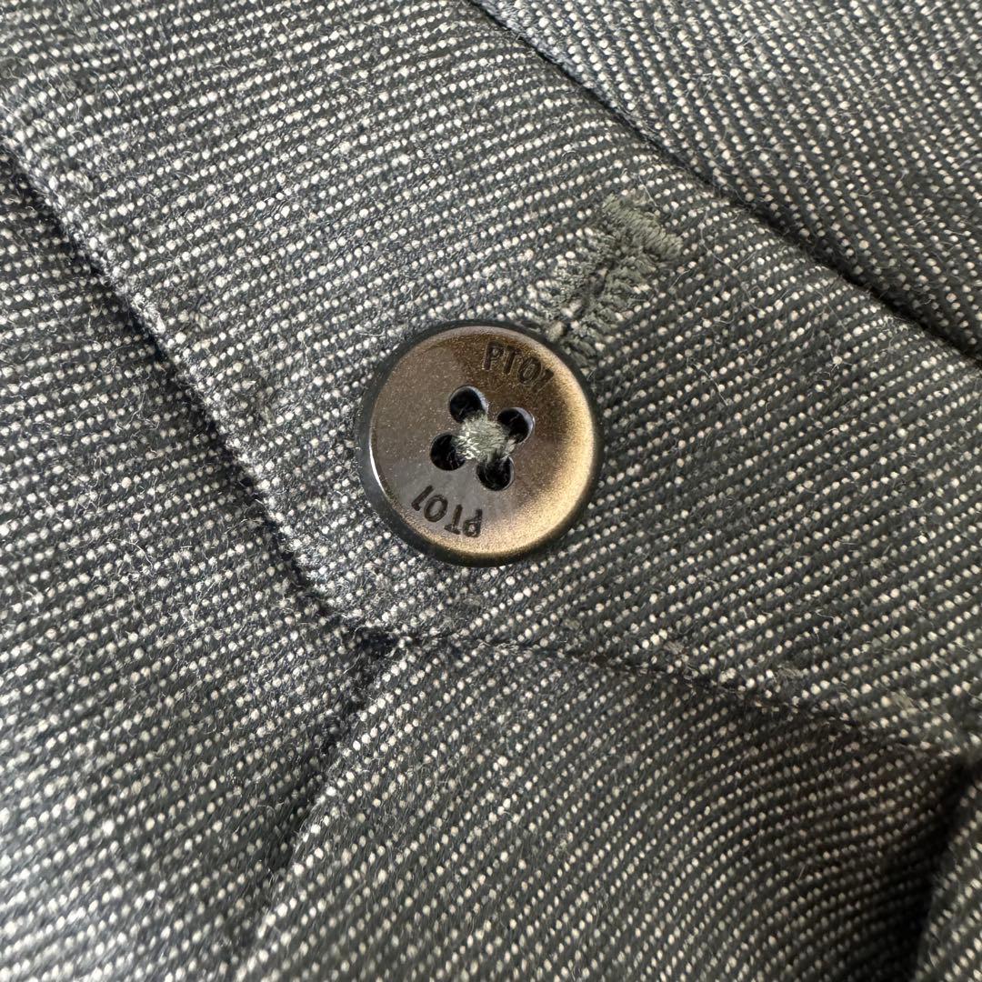 美品 PT01 BEAMS F ストレッチ ツータック スラックス ダブル 44