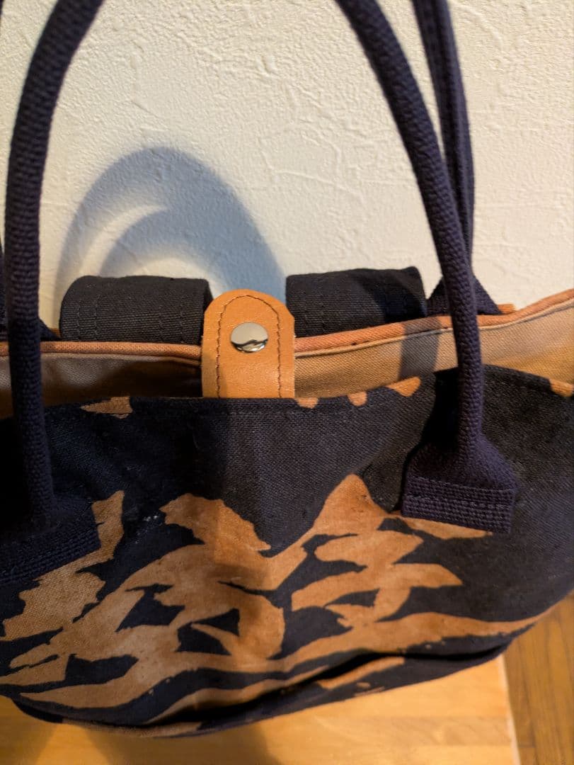 酒屋さんの前掛けリメイク（柿渋染） リュック、トートバッグツーウェイ