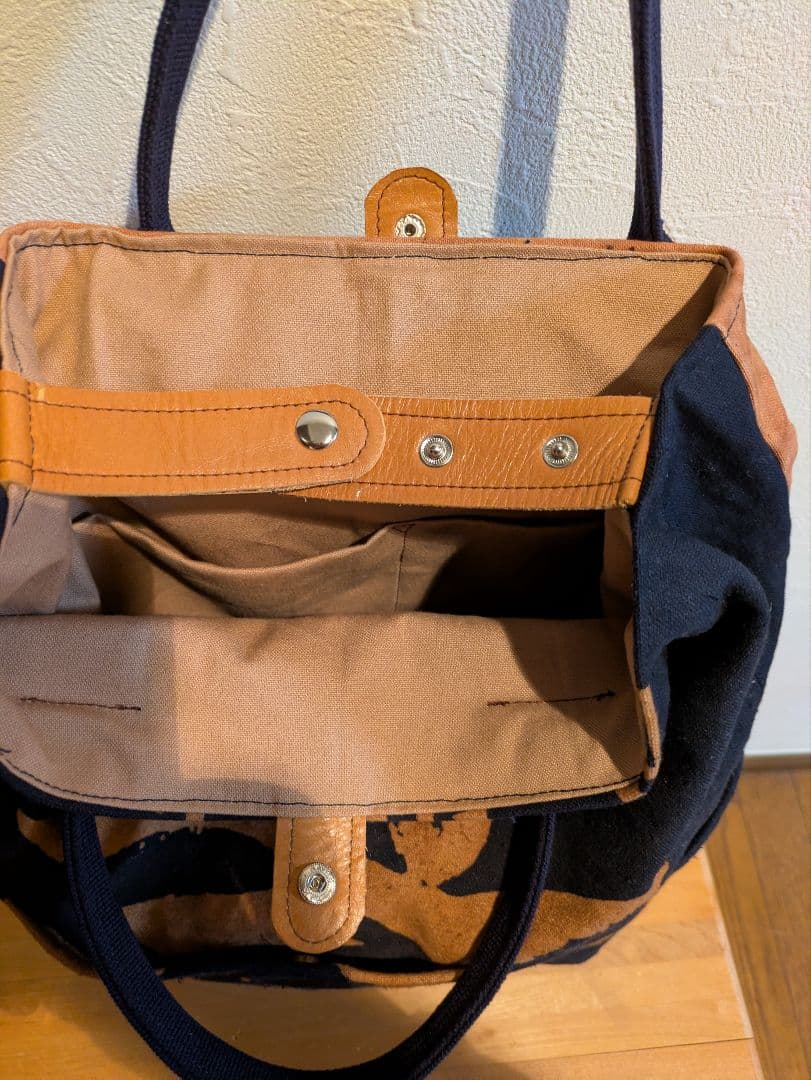 酒屋さんの前掛けリメイク（柿渋染） リュック、トートバッグツーウェイ