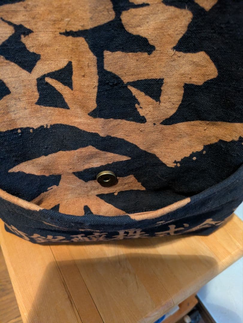 酒屋さんの前掛けリメイク（柿渋染） リュック、トートバッグツーウェイ