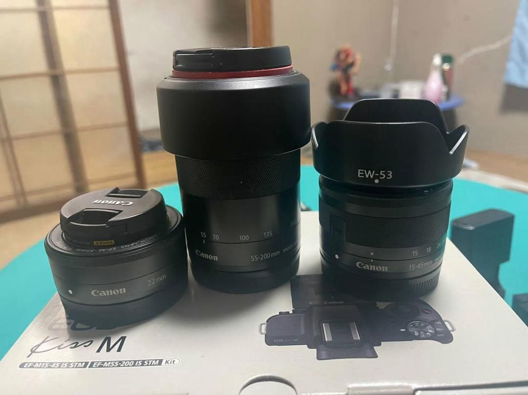 EOS M5 ミラーレス一眼 レンズ2本＋マクロレンズ付属 ほぼ未使用