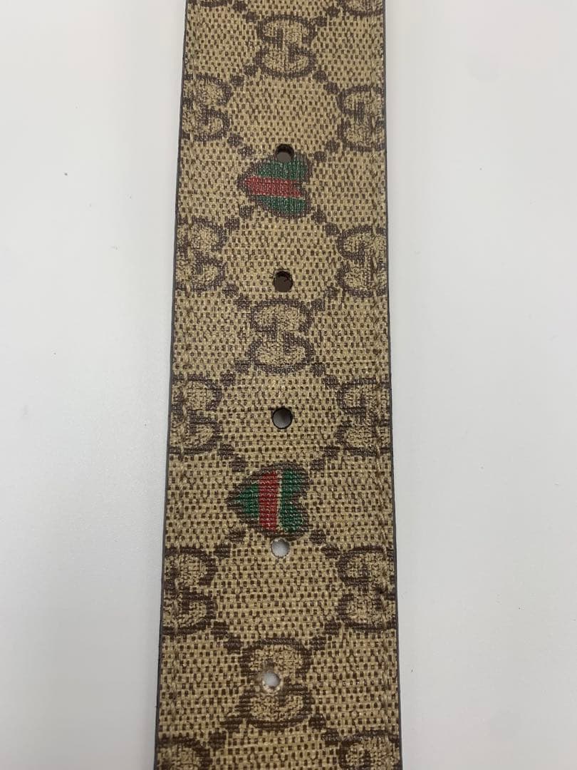 GUCCI GGキャンバス ベルト ゴールド金具　 レザー×キャンバス P55