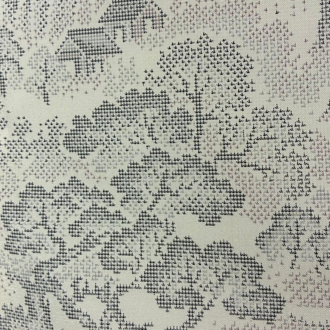 D91 本場白大島紬 風景 正絹 着物 袷 しつけ糸付き未使用極美品