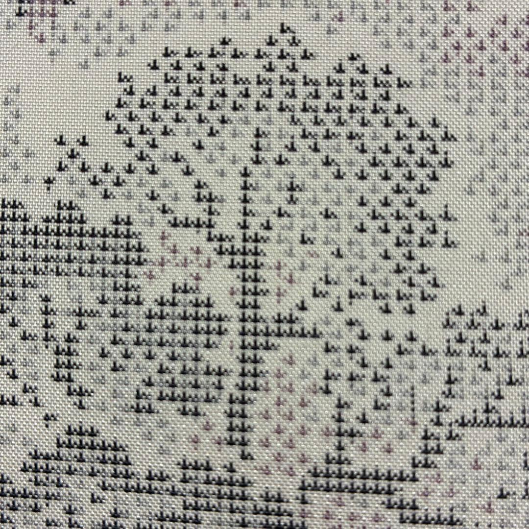 D91 本場白大島紬 風景 正絹 着物 袷 しつけ糸付き未使用極美品