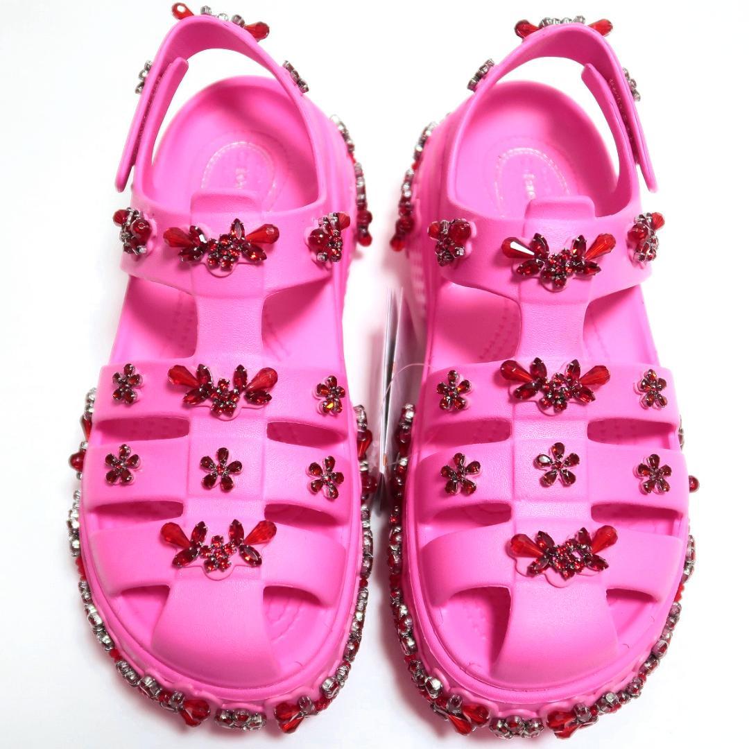 25 新品 シモーネロシャ クロックス 厚底 プラットフォーム サンダル ピンク