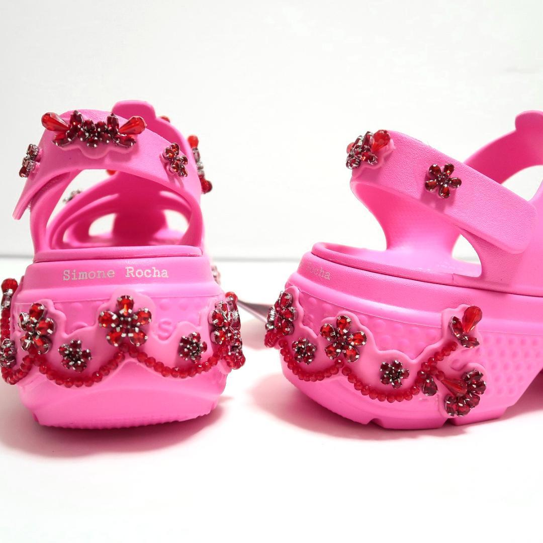 25 新品 シモーネロシャ クロックス 厚底 プラットフォーム サンダル ピンク