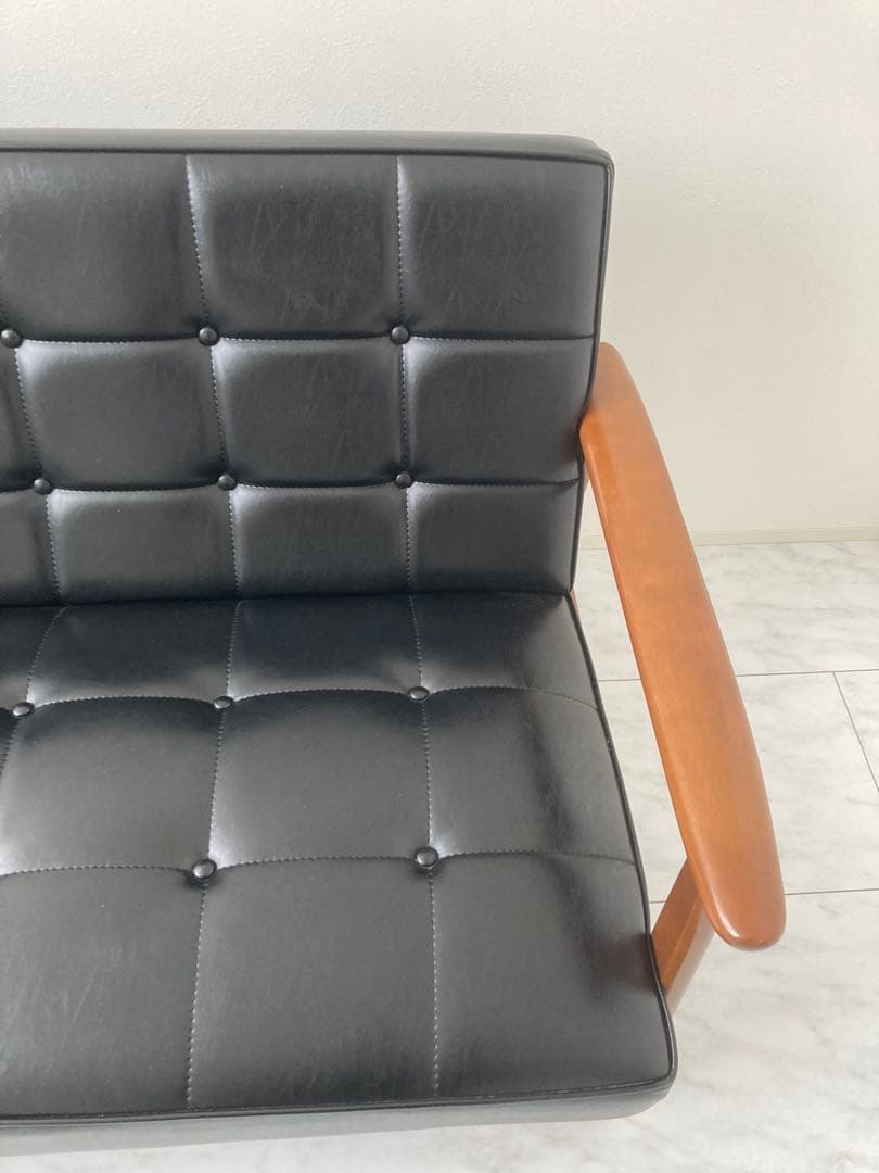 【カリモク60】Kチェア2シーター　スタンダードブラック