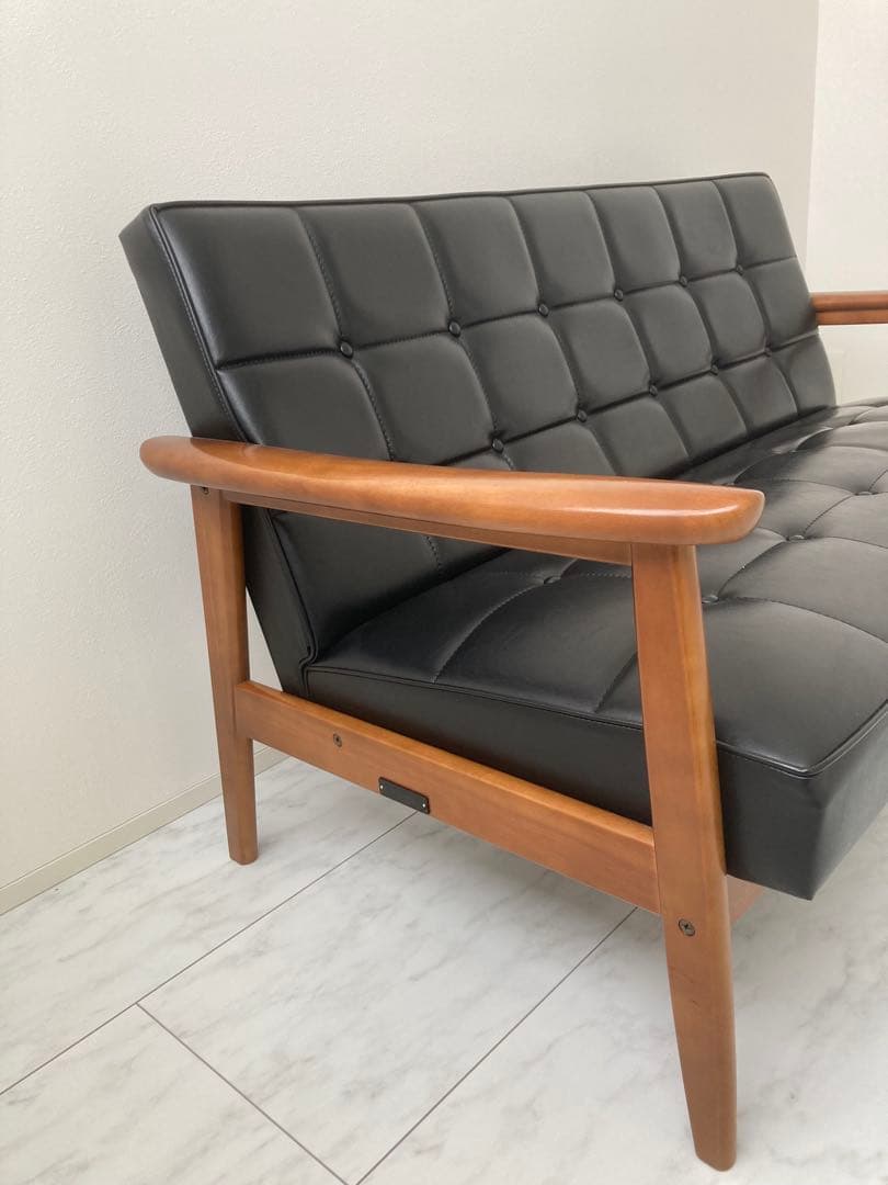 【カリモク60】Kチェア2シーター　スタンダードブラック