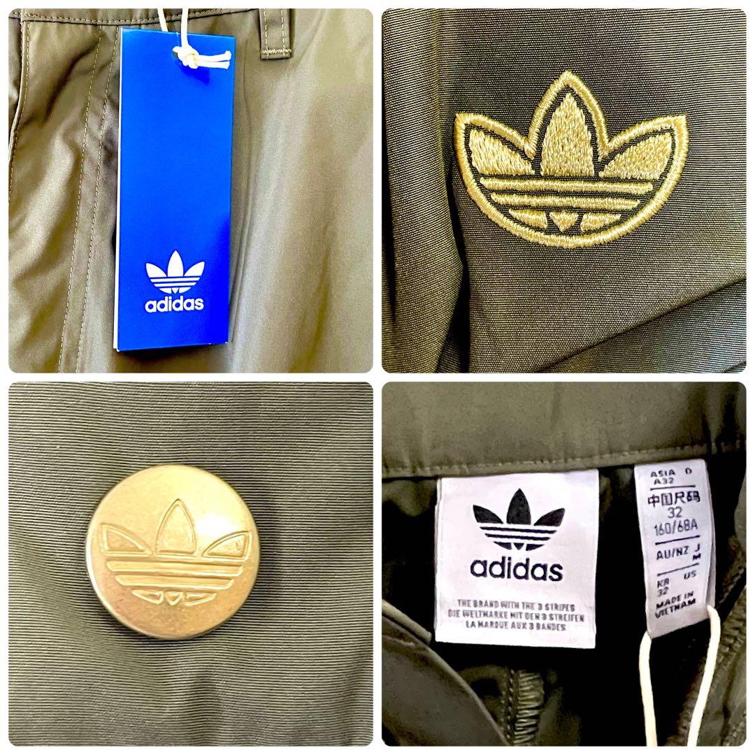 新品タグ付き✨adidas アディダス　カーゴパンツ M オリーブ 刺繍ロゴ