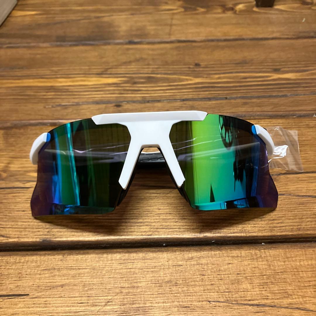 adidas MARCOLIN. スポーツサングラス ホワイト/ミラーグリーン