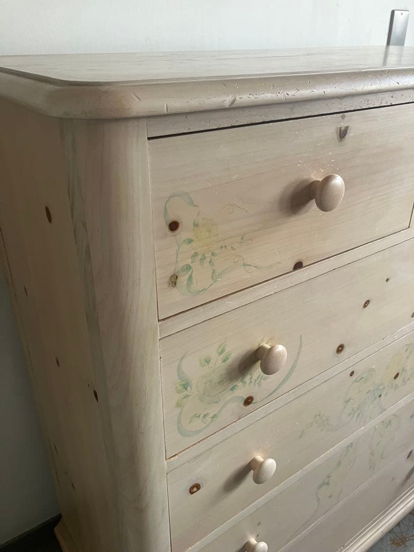 Thomasville(トーマスビル) チェスト5段　ボタニカル柄(薔薇柄)