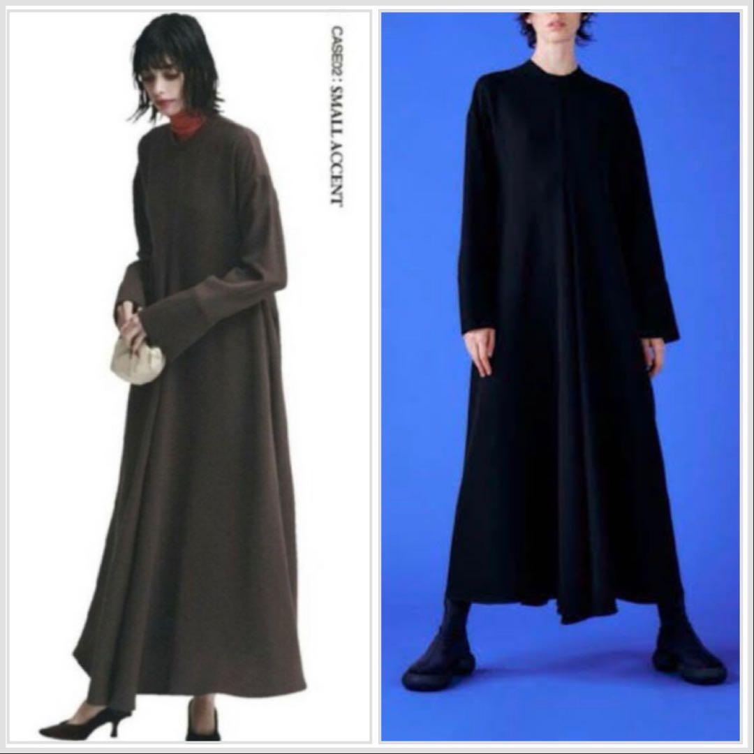 4.2万円✨エンフォルド　ワイドカフドレス　ロング　洗濯できる　春秋ワンピース