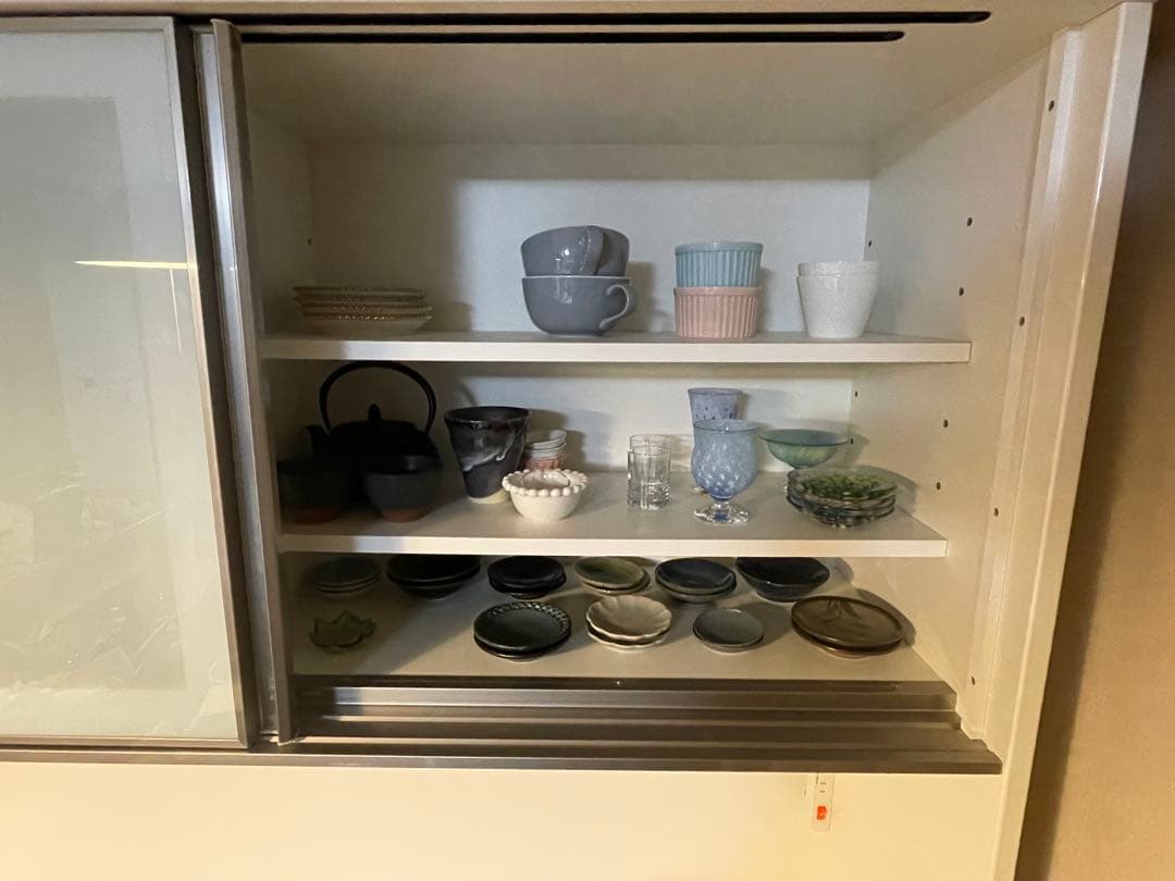 値下済！ニトリ アルミナ2 140cmキッチンボード シンプル ホワイト 食器棚