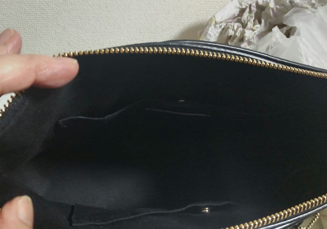 COACH ブラックレザー ショルダーバッグ　新品同様　超美品