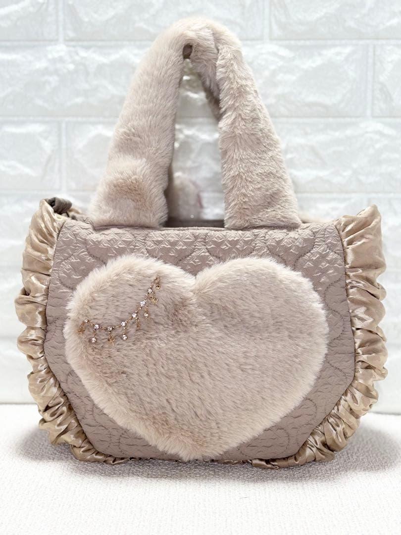 ゆ*ら様 コヤンイサムチョン　ハンドメイド　ギャザーバッグ　ベージュファー　白う