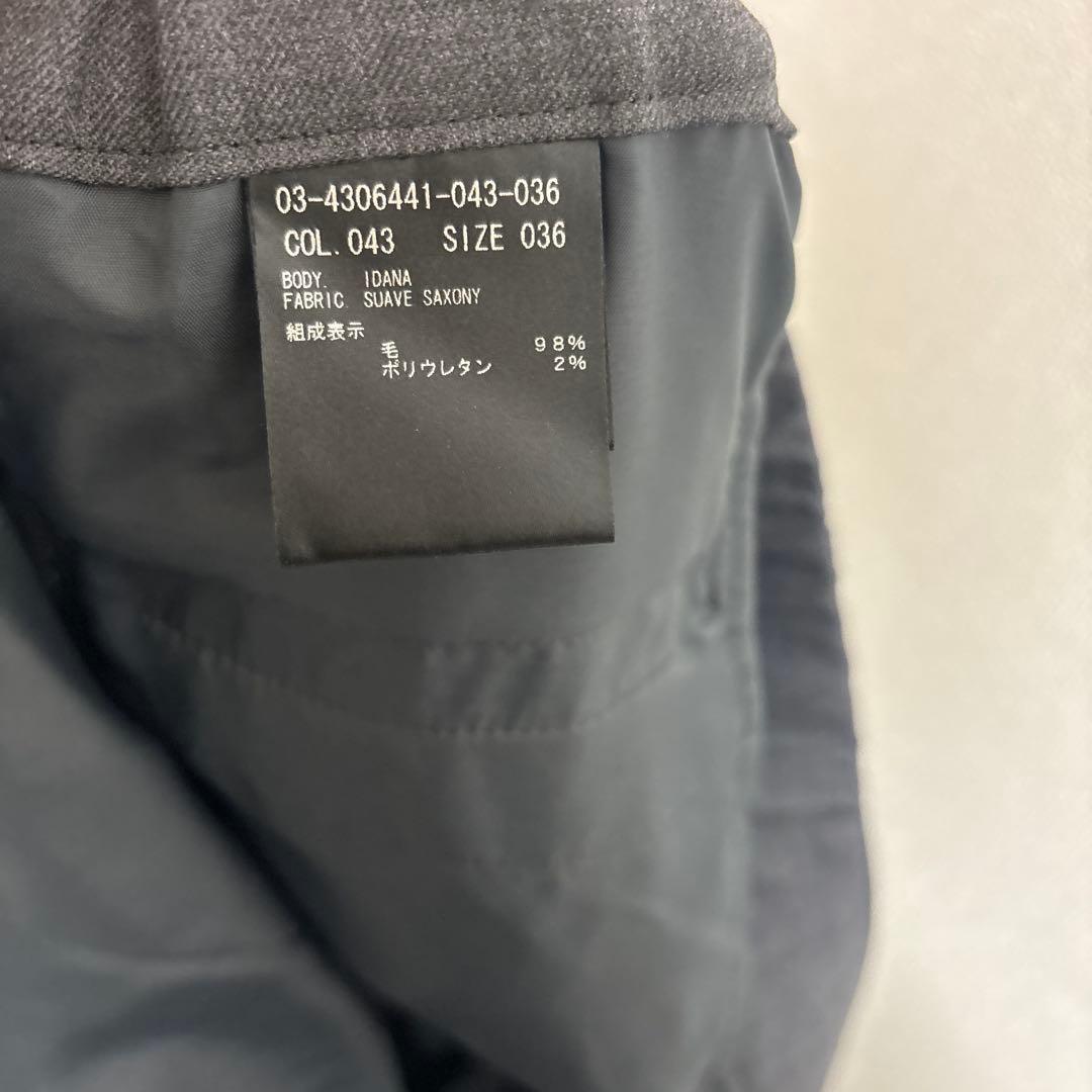 セオリーリュクス　パンツ　ワイド　ストレート　グレー　美品　36号