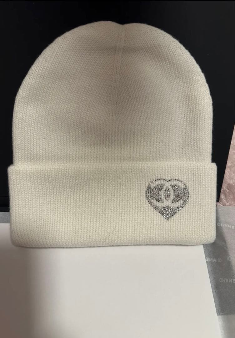 【7月売れなければ出品取消】CHANEL ニット帽 ココマーク ハートカシミヤ