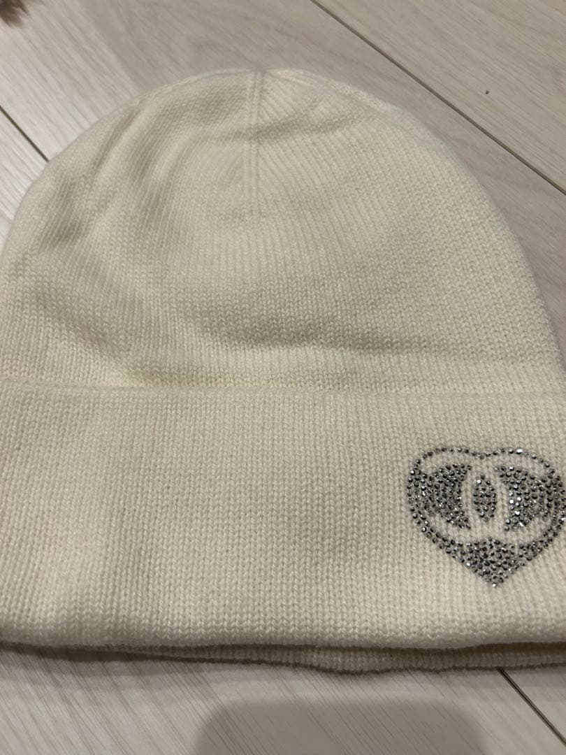 【7月売れなければ出品取消】CHANEL ニット帽 ココマーク ハートカシミヤ