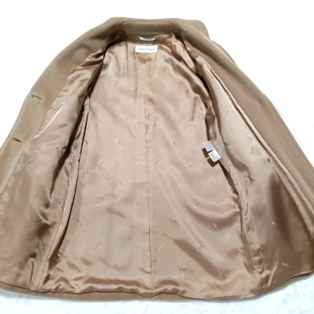 【美品】Max Mara　高級カシミヤ使用　白タグ　ウールコート　キャメル　40