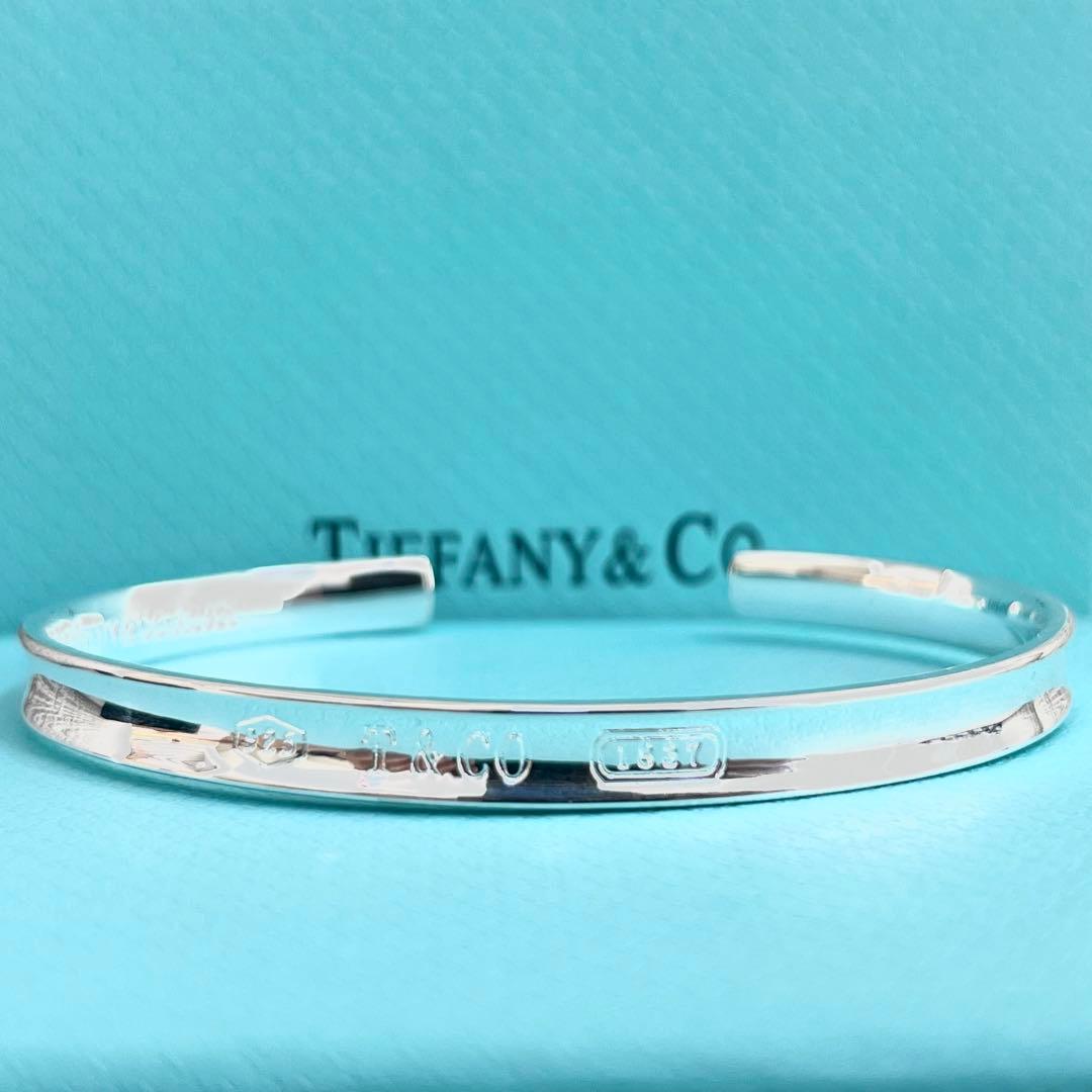 極美品　ティファニー　シルバー　リング　ブレスレット　カフ　ナロー　1837