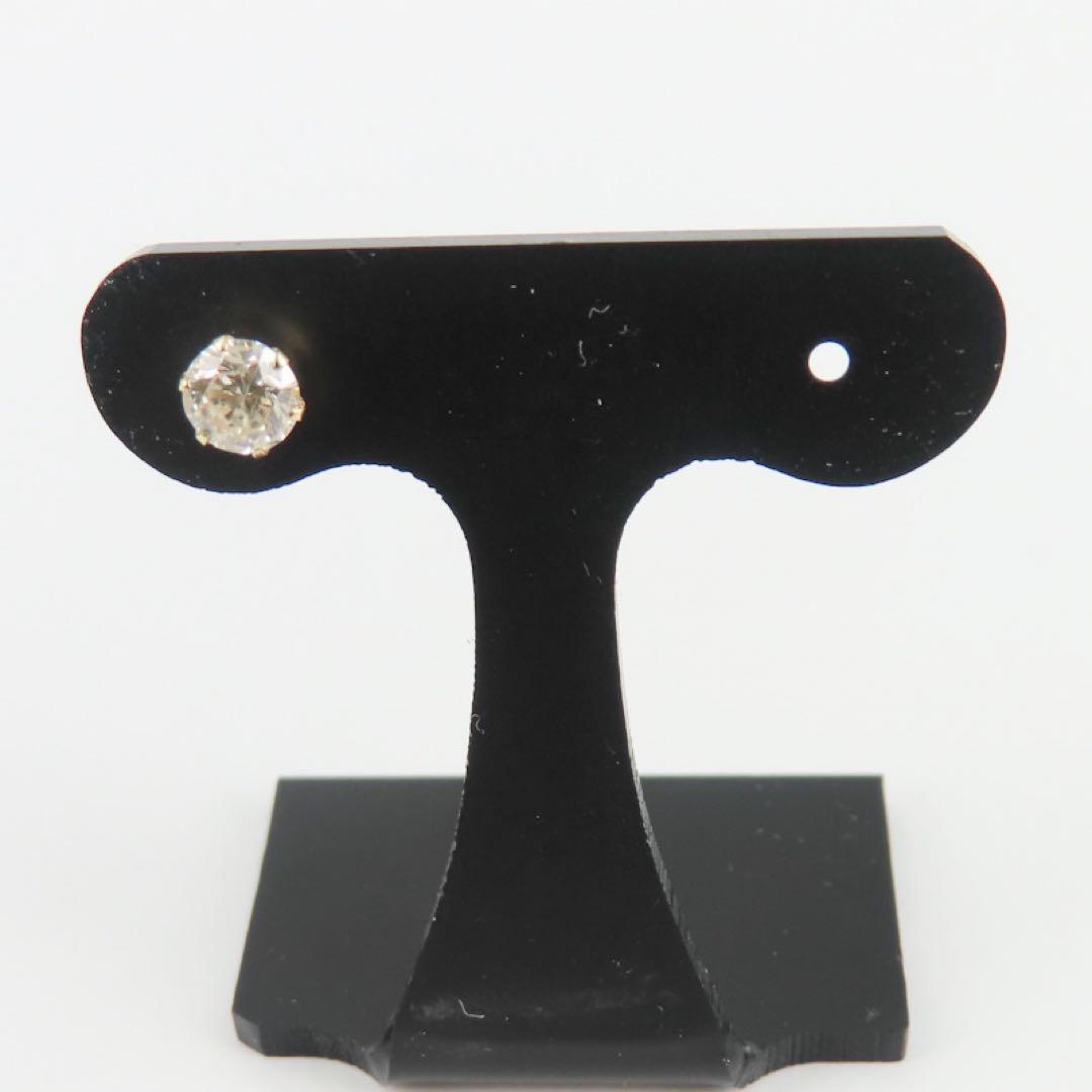 さ*0様 K18YG ダイヤモンド0.35ct 片耳ピアス　一粒ピアス　ブラウン