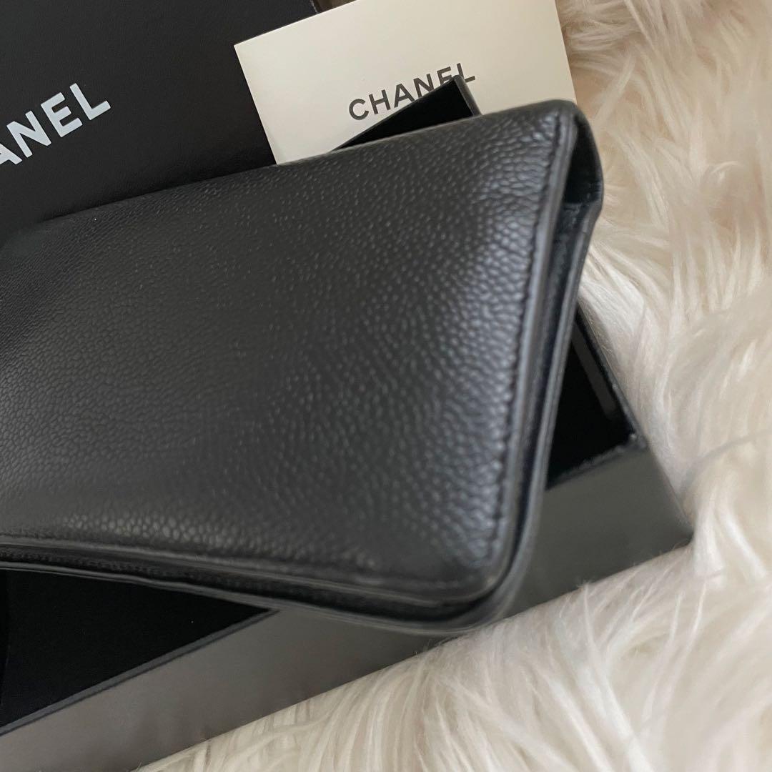 シャネル CHANEL 財布 ココマーク キャビアスキン 黒 ブラック