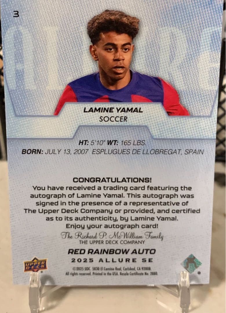 Lamine Yamal auto ヤマル　サイン入りカード