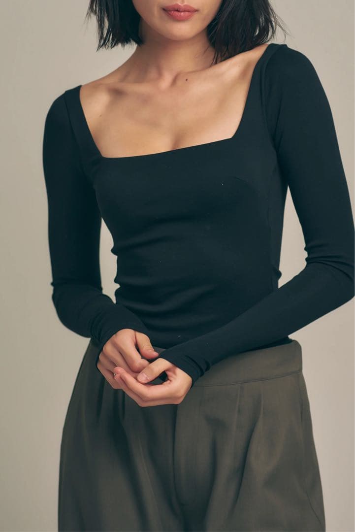 Dreamy×WABISABI long sleeve top / 墨